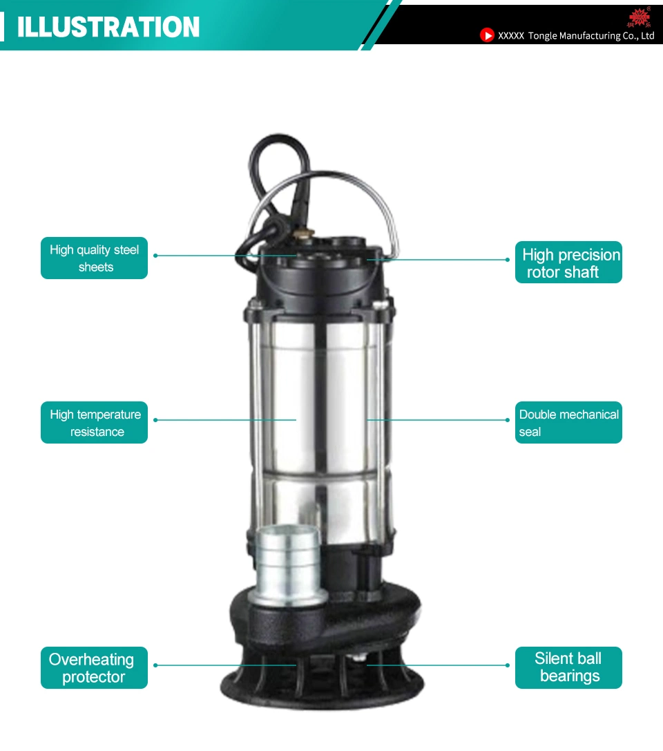 Bomba de agua sumergible centrífuga de autocebado de acero inoxidable