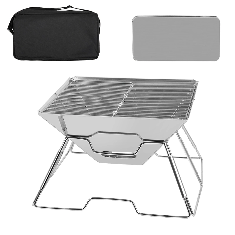 Kinggear Outdoor kitchen Grill Portable Folding Barbeque Grill Stainless Steel BBQ Grill
