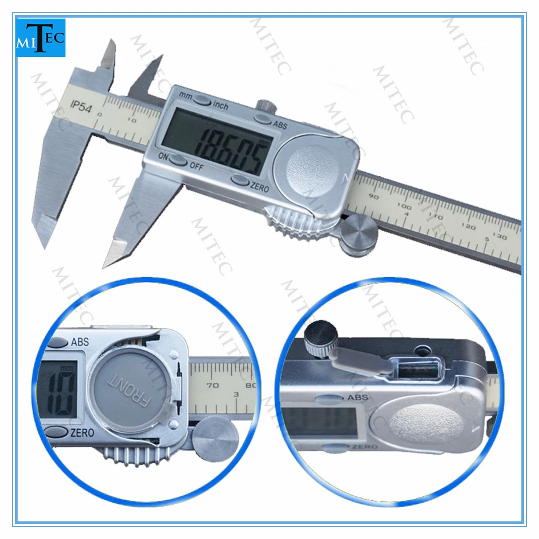 Dispositivo de herramienta de medición de la norma IP54 Resistente al agua de 150 mm de Calibre vernier digital