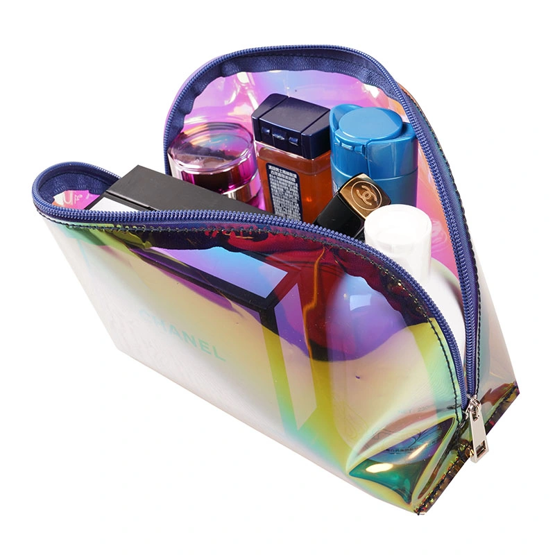 Colored OEM TPU Shiny Beauty Female Promotion Wash Bathroom Make up Pouch Cosmetic Bag Bolsa Multiusos Modella