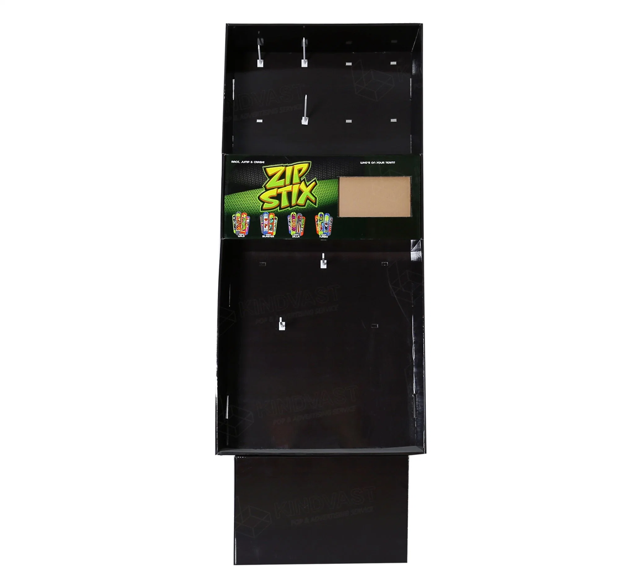 Books Retail Display Rack with Advertising Board and Hanging Hooks