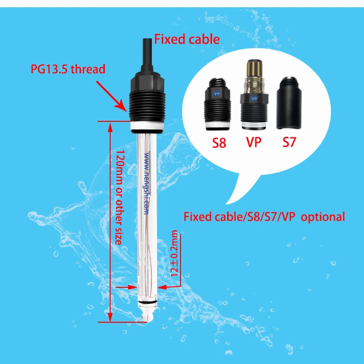 High quality/High cost performance  Online Glass pH Probe Electrode Sensor for Water pH Testing