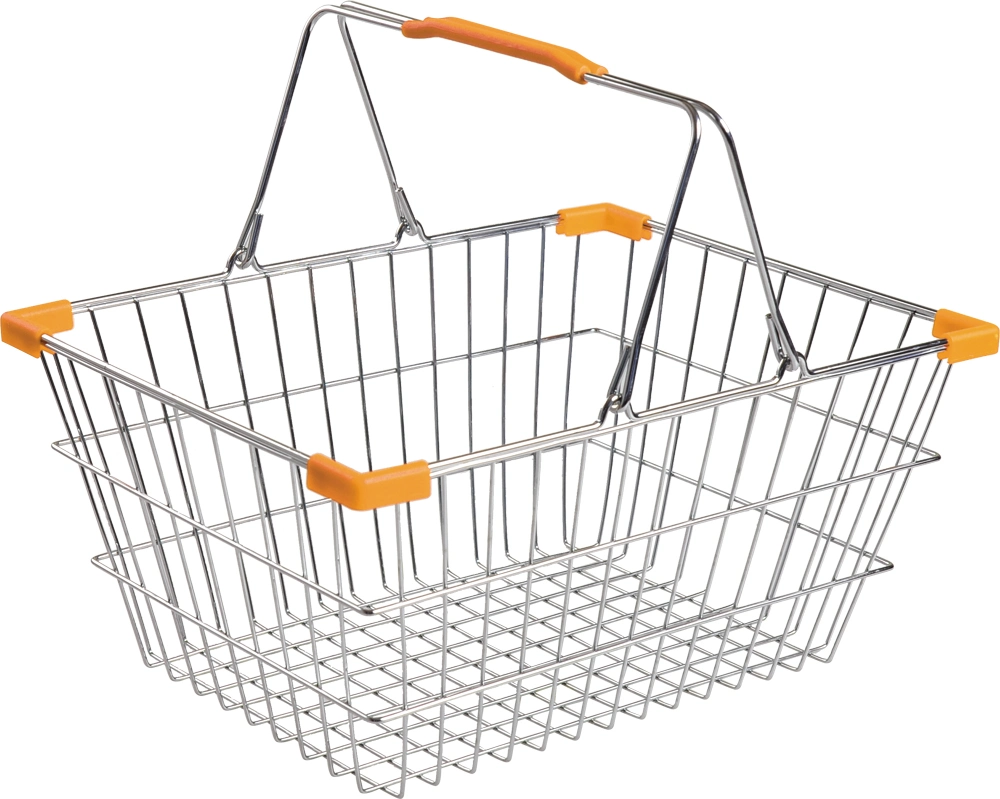 Chrome Zinc Steel Metal Wire Shopping Basket