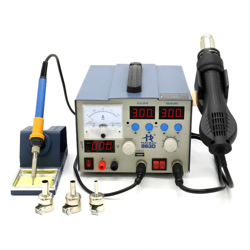 3 in 1 Hot Air Soldering Iron Power Supply Rework Station for Mobile Repair