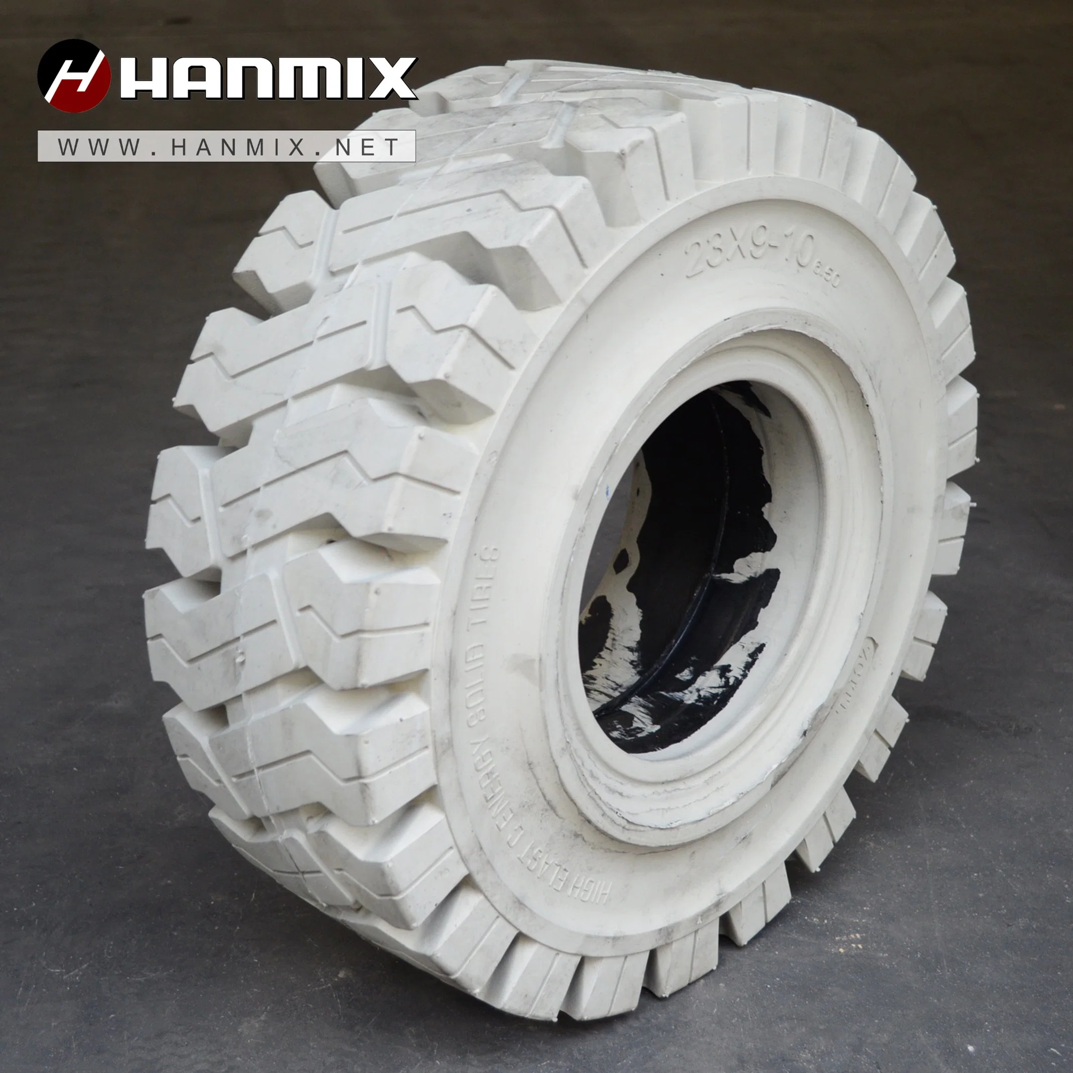 Hanmix Pneumatic Industrial Press-on Non-Marking Solid Forklift Tyres 16X6-8 18X7-8 200X50-10 21X8-9 23X9-10