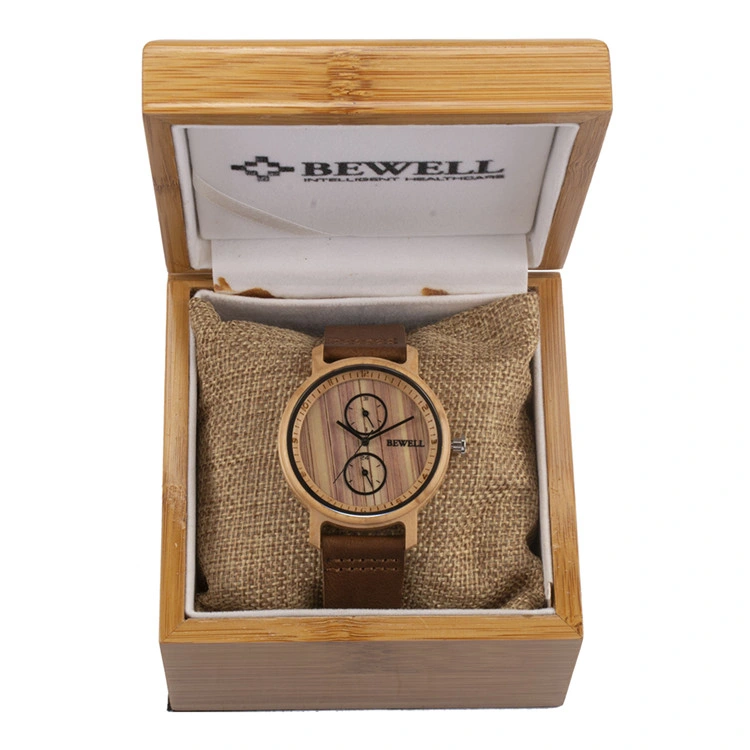 Wholesale/Supplier Personalized Gifts Multifunctional Nature Bamboo Wooden Watch with Leather Strap