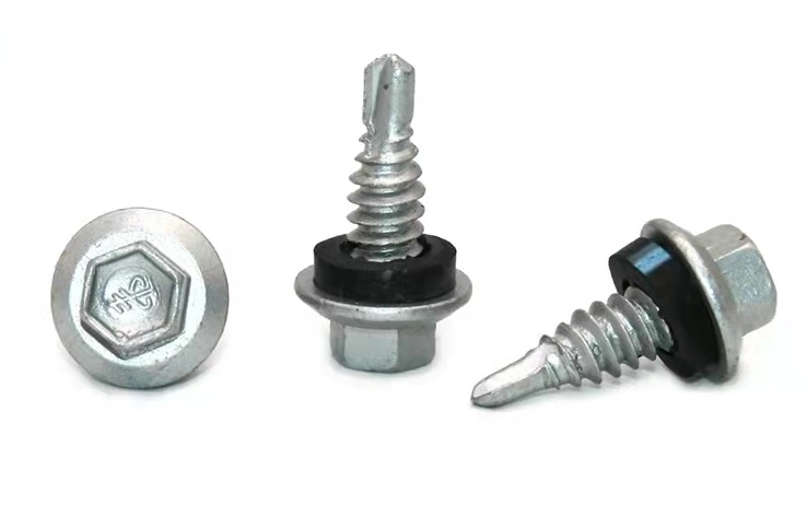 China High-Quality Metal Self-Tapping Thread Screw Manufacturer Custom M1/M6 Drilling Hex Head Self-Tapping Self-Drilling Roofing Screw with Washer