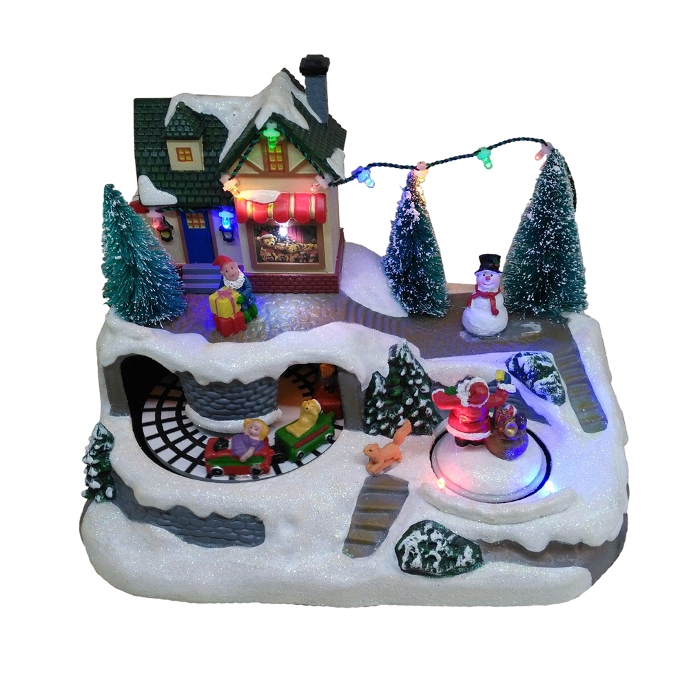 Colorful LED Lights Christmas Village House