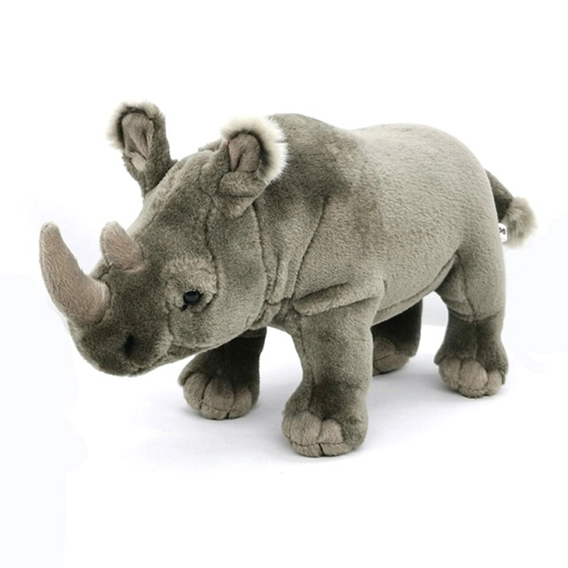 Promotion Manufacturer Hot Sale OEM Eco-Friendly Cute Rhino Plush Toy Stuffed Wild Animal Toy for Baby