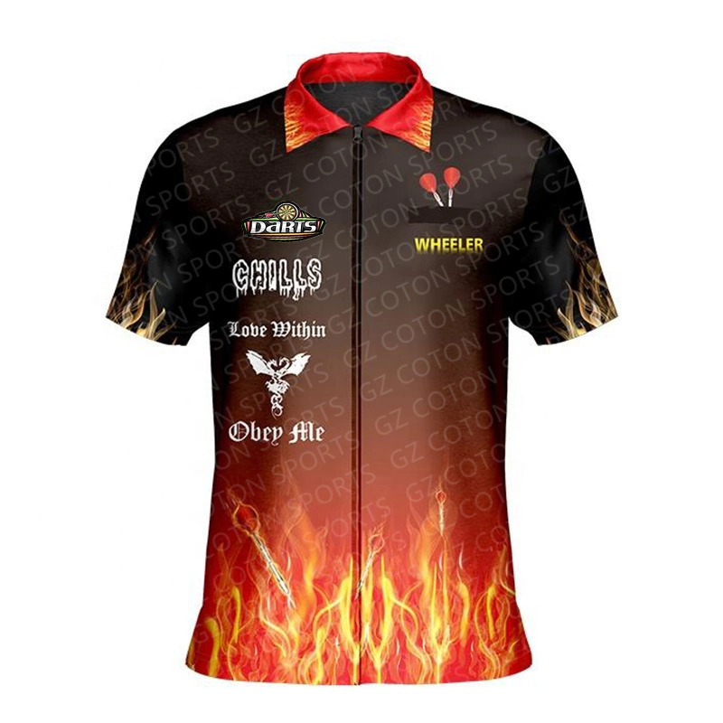 Custom Design 100% Políester Sublimation Darts Polo al por mayor Darts Jersey Deportes running Dart Wear Shirts