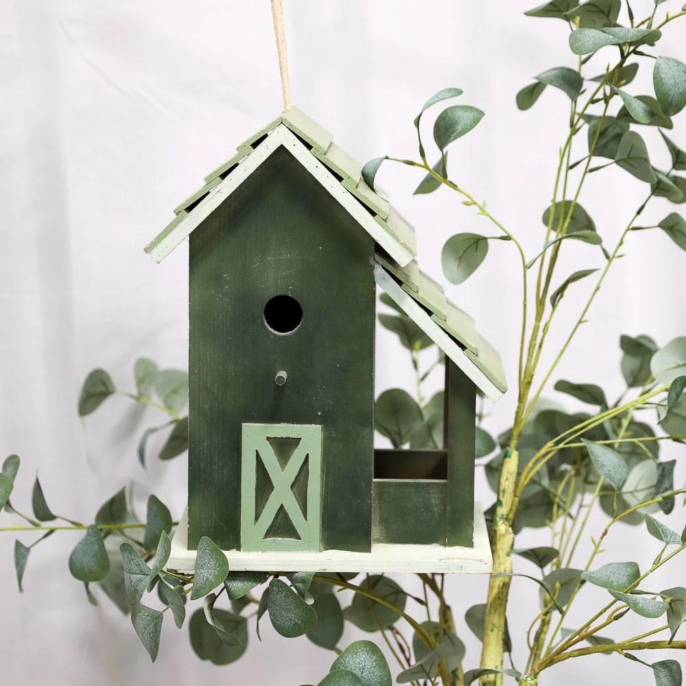 Solid Wood Birdhouse Decorative Wooden Bird Feeder Outdoor House Birdhouse