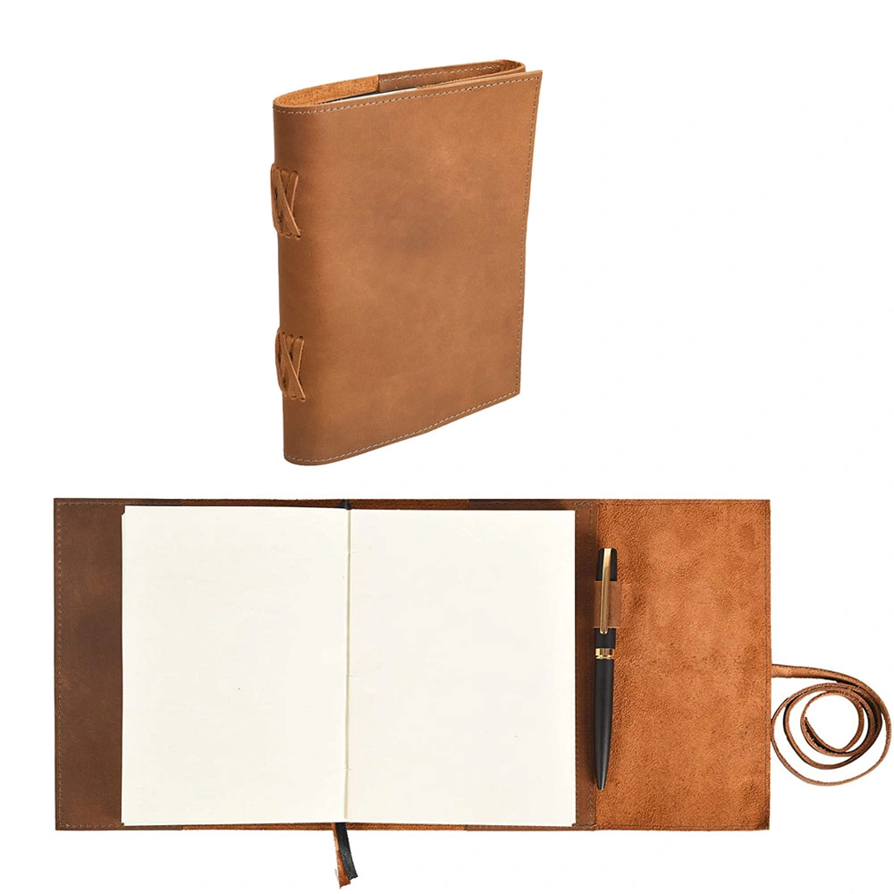 Gift Set A5 Diary Vintage Genuine Leather Journal Notebook for Women