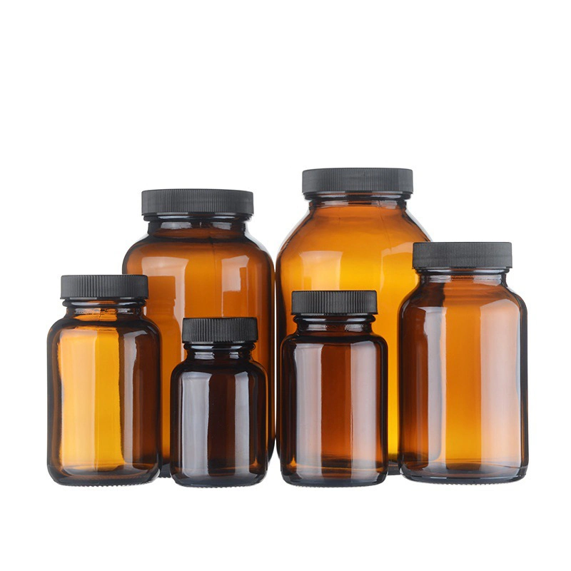 China Manufacturers Wholesale/Supplier 100ml to 500ml Round Pesticide Medical Amber Glass Bottle