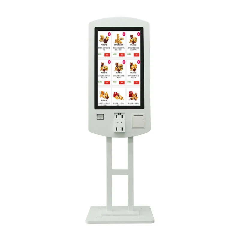 Self-Ordering 32inch Touchscreen Payment Ticketing Kiosk with Thermal Printer Qr Code Scanner