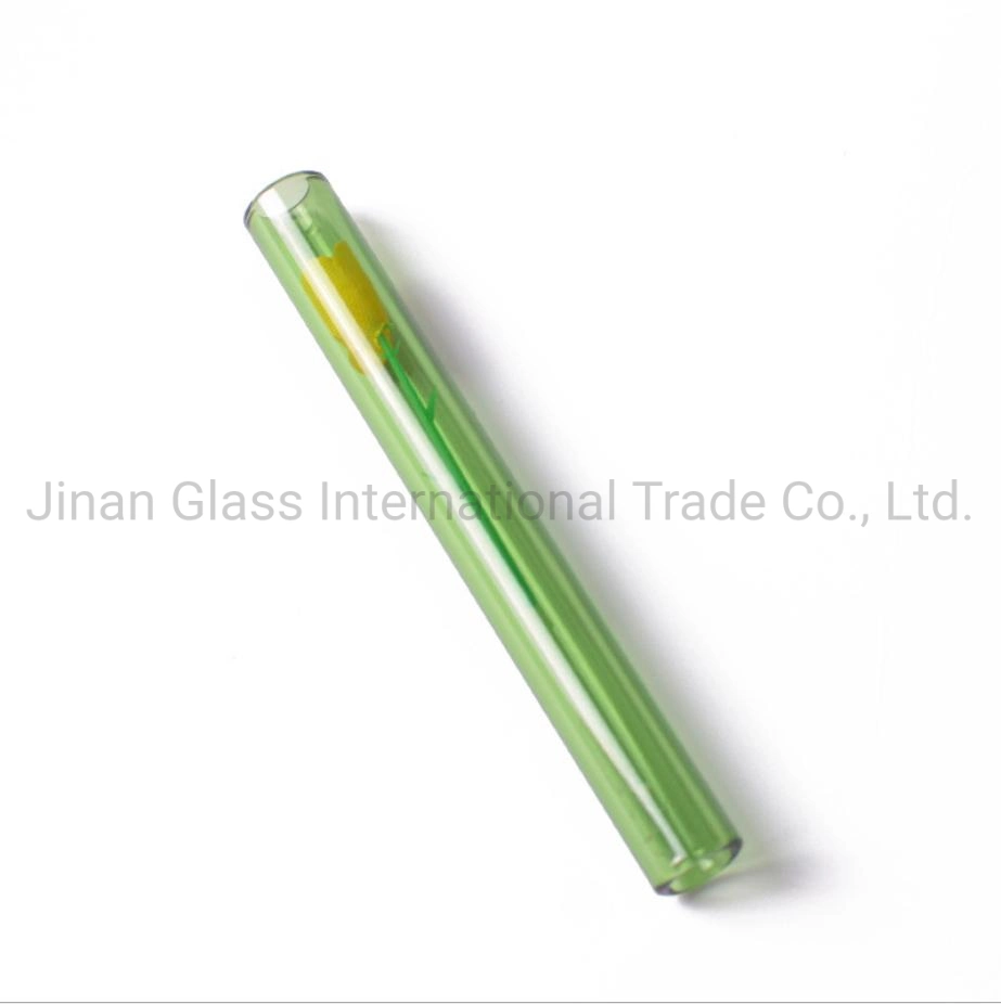 Glass Pipe, Glass Cigarette Holder, Straw, Color Straight Pipe Love Rose Pipe