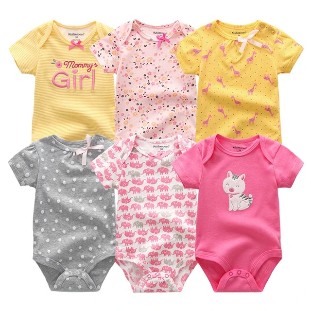 6PCS/Lot Baby Bodysuit Fashion Body Suits Short Sleeve Newborn Infant