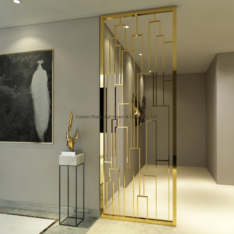 Gold Metal Room Divider Stainless Steel Hanging Screen Partition