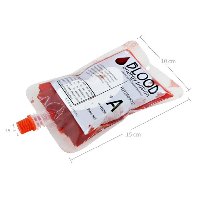 150ml Blood Bags Vampire Drinking Bags Reusable Drink Pouch Halloween Party Prop Halloween Decorations