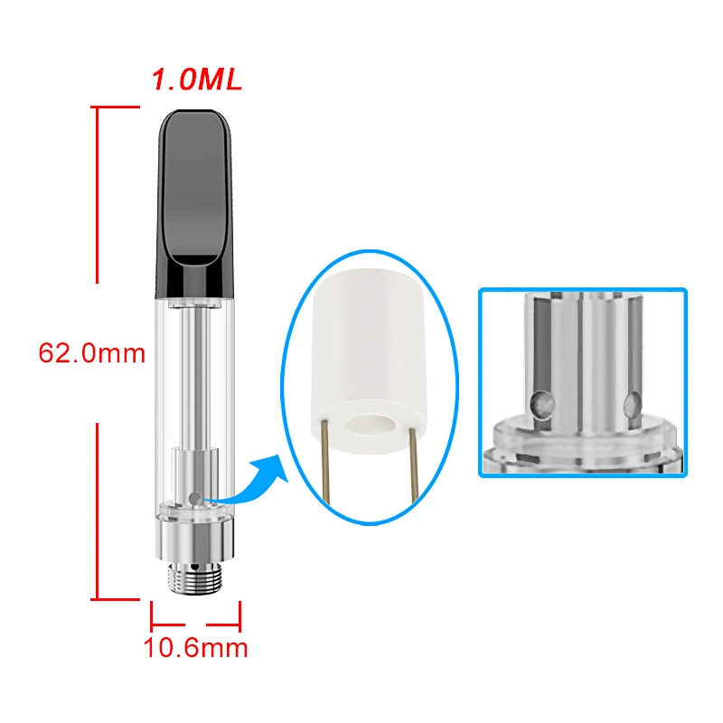 Vollständige Keramik-Vape-Patrone leer bleifrei 510 Gewinde 0,5ml 1mL Kartuschen Vaporizer Rauch Vape Puff Günstige Vape Pen pro Karton Mod 510 Kartusche Vape Stick