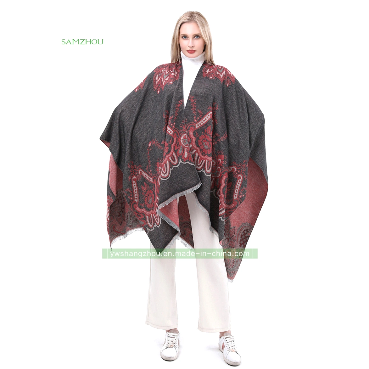 Roupa Euramerican moda Lady Scarf Jacquard algodão Shawl Blanket Winter