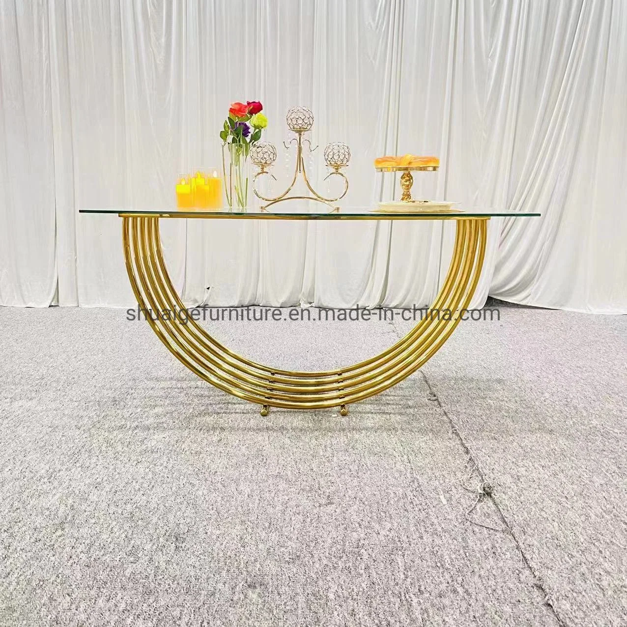 Mobilier moderne pour réception de mariage, verre, événements, tables de dîner