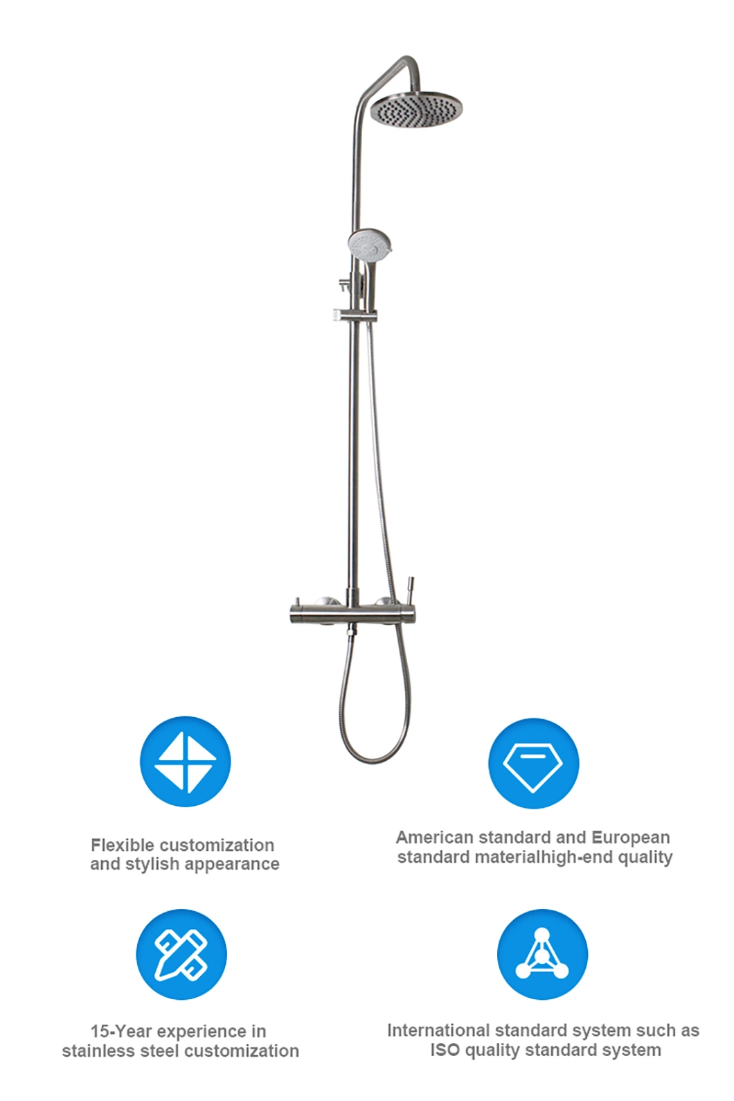 Ablinox Bathroom Stainless Steel SUS 304/316 Factory Wholesale/Supplier Hand Shower