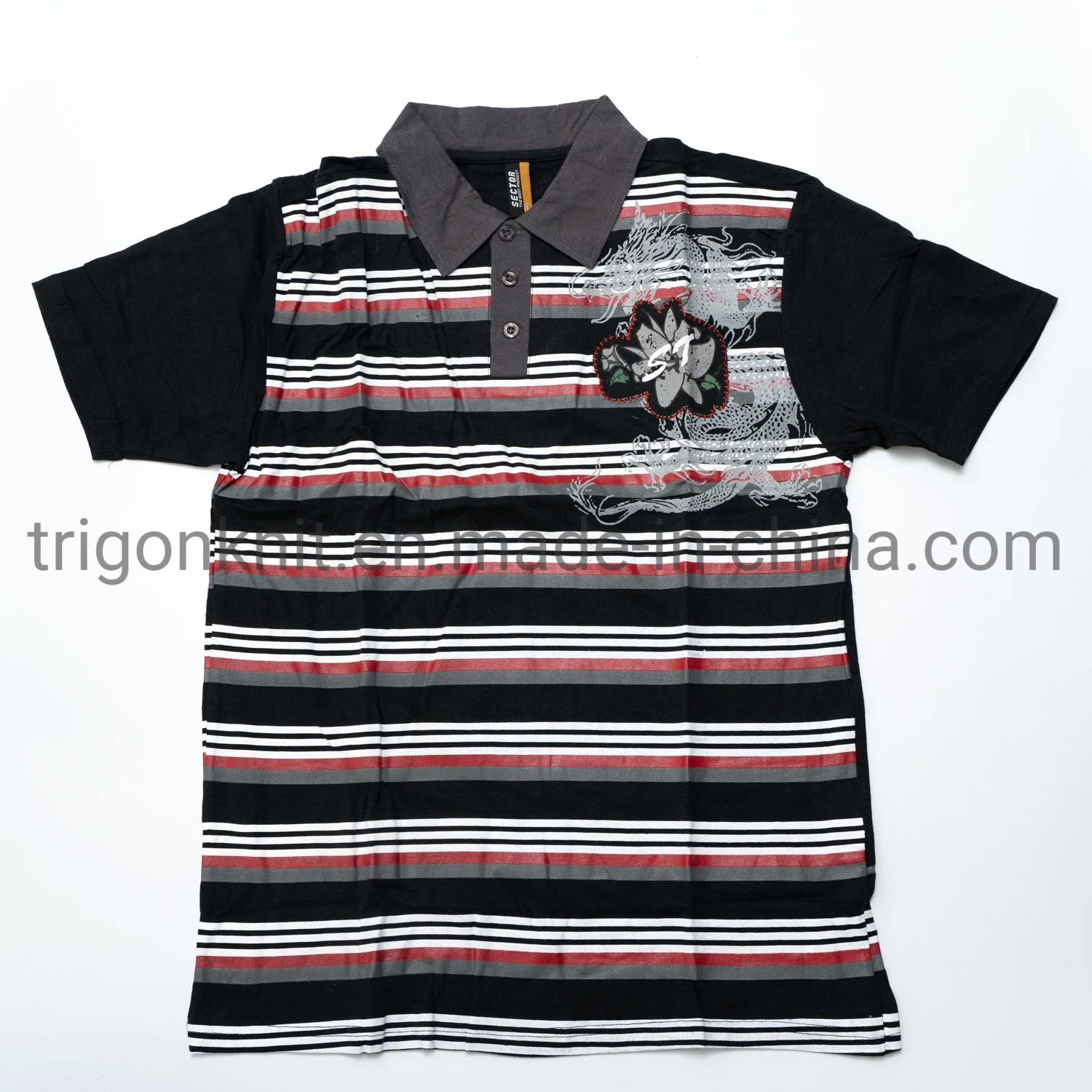 Polo de golfe Fashion Stripe Printed aceita Custom