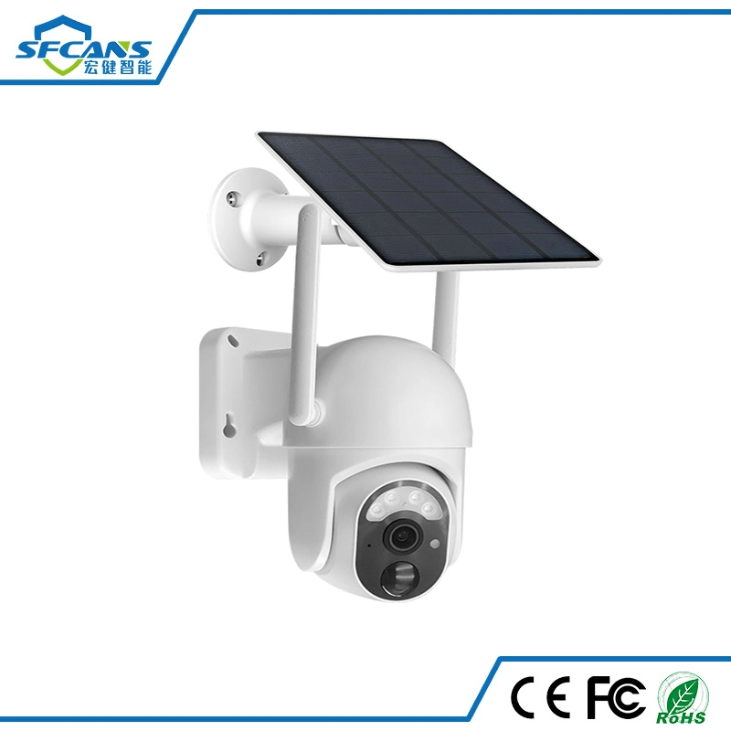 Solar Panel Battery Security Waterproof Outdoor PTZ CCTV Camera