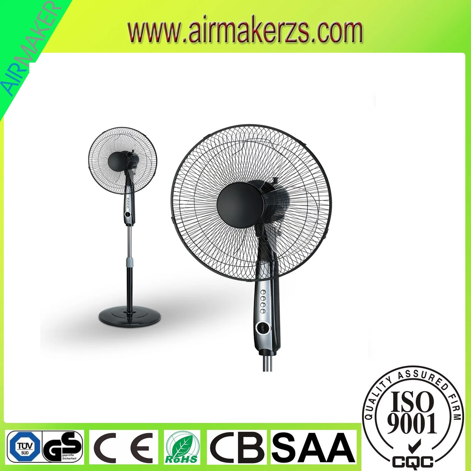 Ventilador avanzado de soporte para sala completa 16inch más silencioso, negro – Ventilador de pedestal ultra silencioso con control remoto, oscilación y 3 ajustes de alimentación