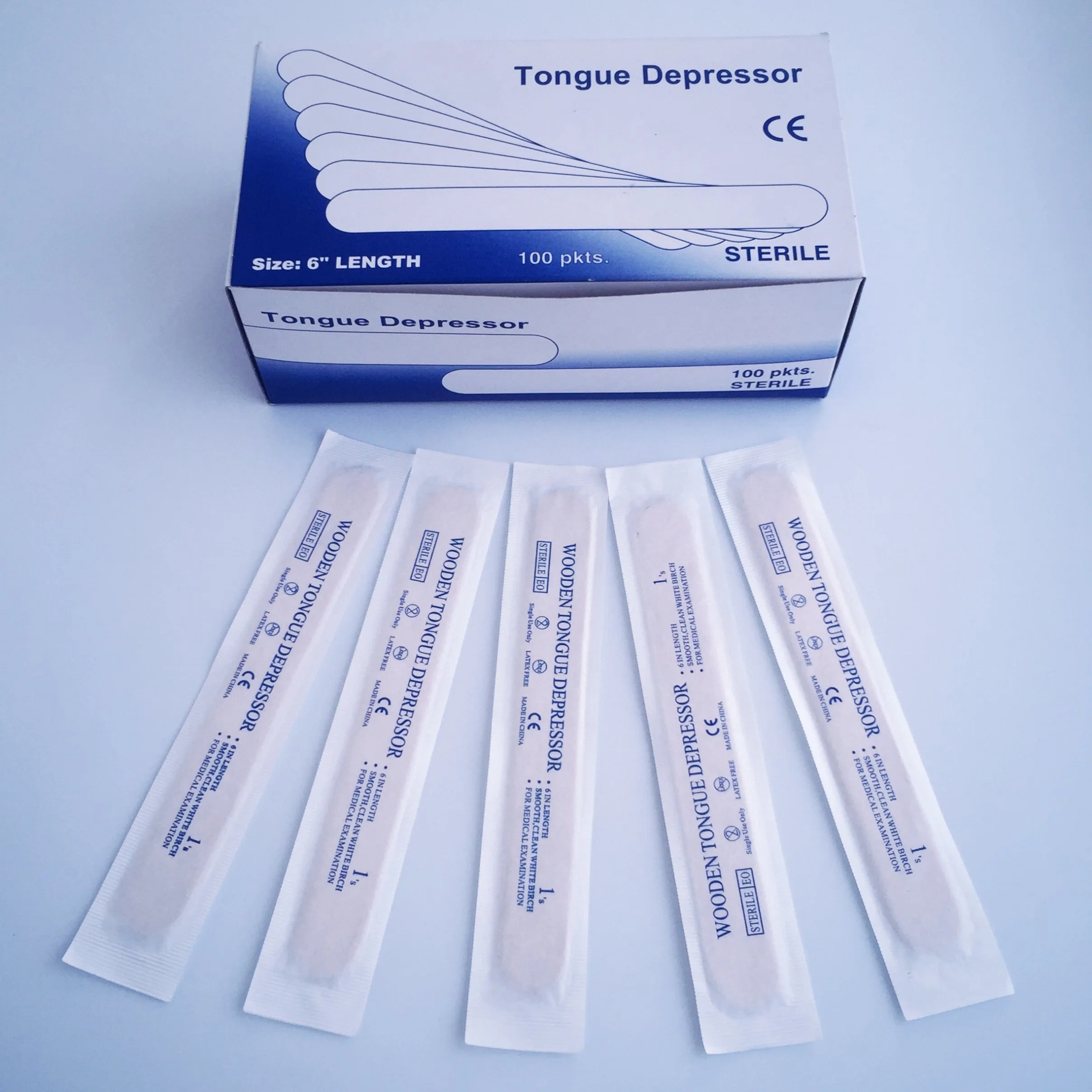 High Quality Medical Grade Sterile Packing Wooden Tongue Depressor