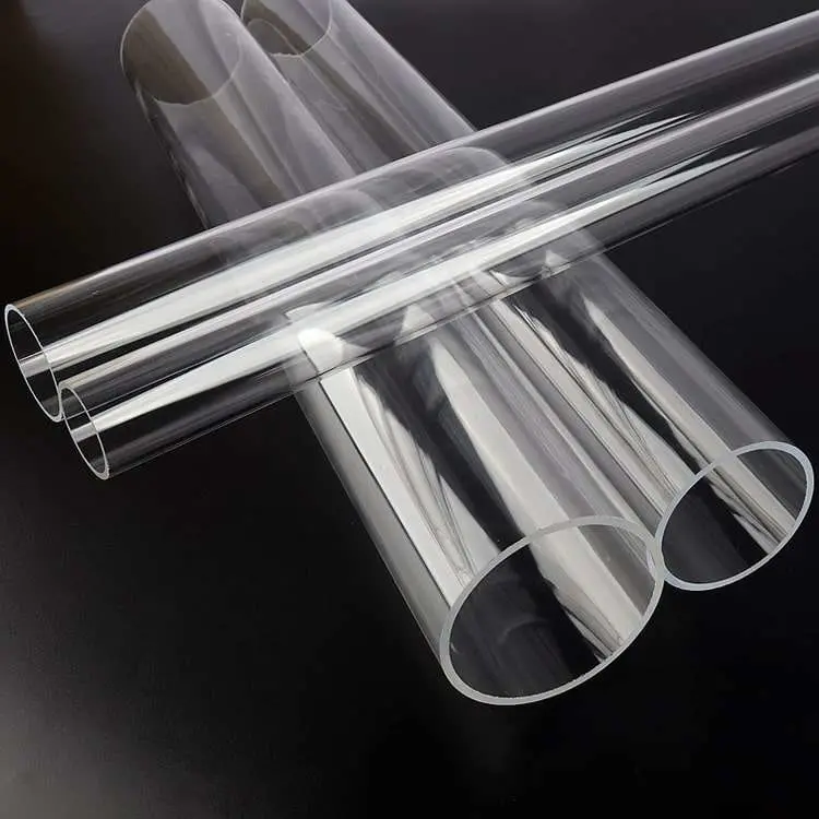 Transparent Grey Color Rectangular Pipe PVC PC PMMA Acrylic Plastic Tube