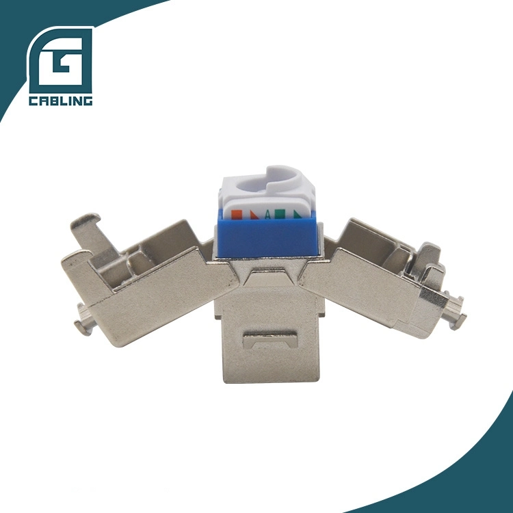 Gcabling RJ45 Keystone Jack Toolless FTP Cat7 Cat8 Shield Network Modular Cat7 Cat8 RJ45 Toolless Keystone Jack