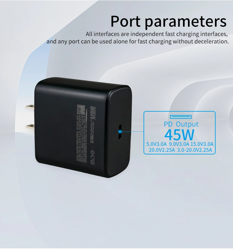 Wholesale/Supplier USB Type C Pd 45W Ep-Ta845 Super Fast Charging Adapter Us Travel Wall Power Charger for Samsung S20/S21