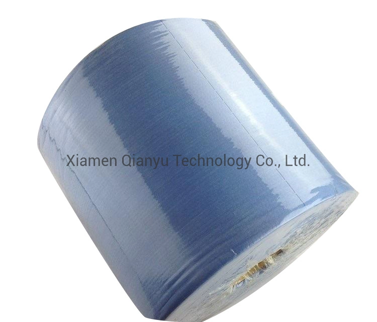 Blue Paper Industrial Wiper Rolls 1ply 500 Sheet 380m X 250mm