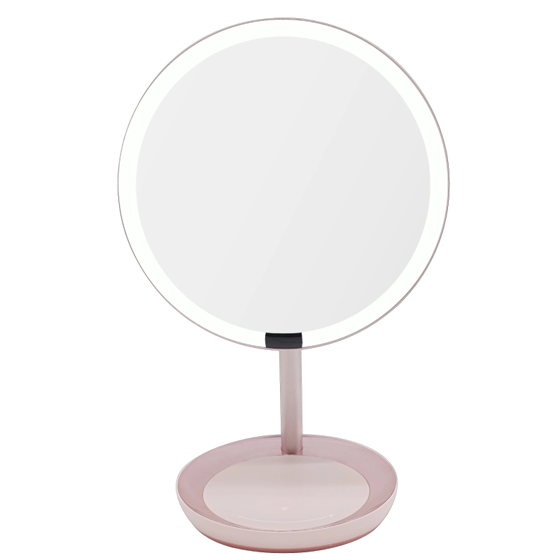 Travel Lighted Makeup Mirror LED Vanity Desktop Mirror with Portable Backup Charger