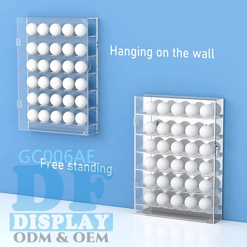 Acryl Golf Ball Display Case Wall Mount Golf Ball Display Rack Cabinet Golf Ball Holder