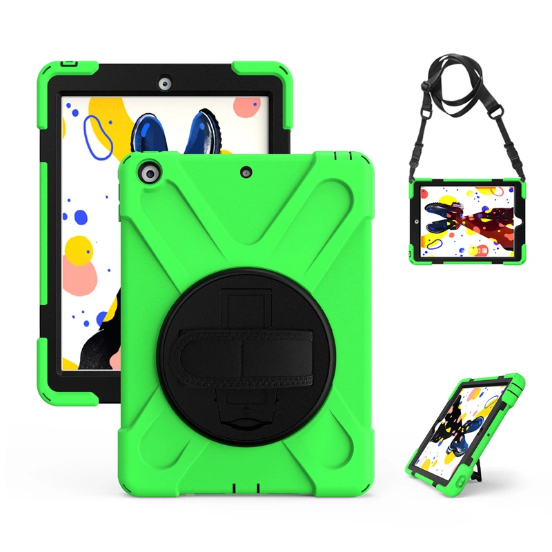 Silicone Hand Held Shockproof Tablet Cover Case for iPad 10.2 with Shoulder Strap