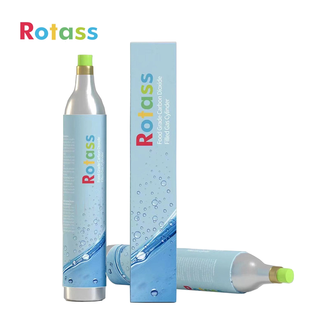 Rotass 0.6L غاز ثاني أكسيد الكربون القابل لإعادة الملء الألومنيوم 60 لتر ثاني أكسيد الكربون صودا كربونتور للمياه المتلألئة