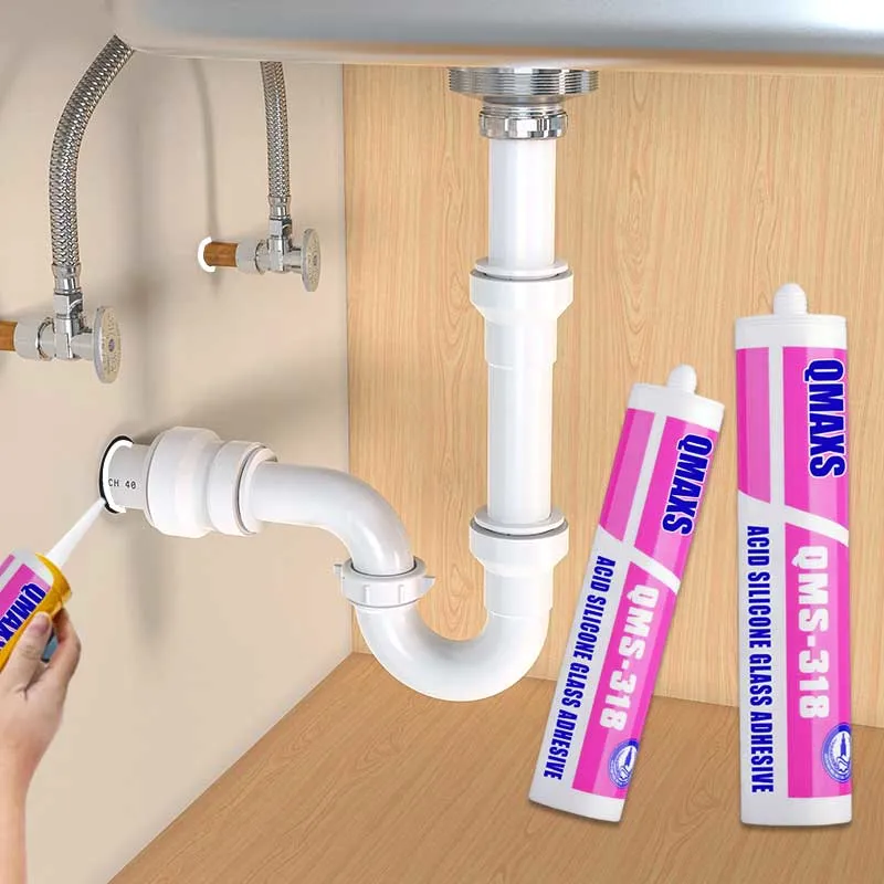 Quick-Drying Mildew-Proof Glass Glue Acid White Silicone Sealant for Sink Water Pipe Position Caulking Glue Sealing Anti-Leakage Adhesive