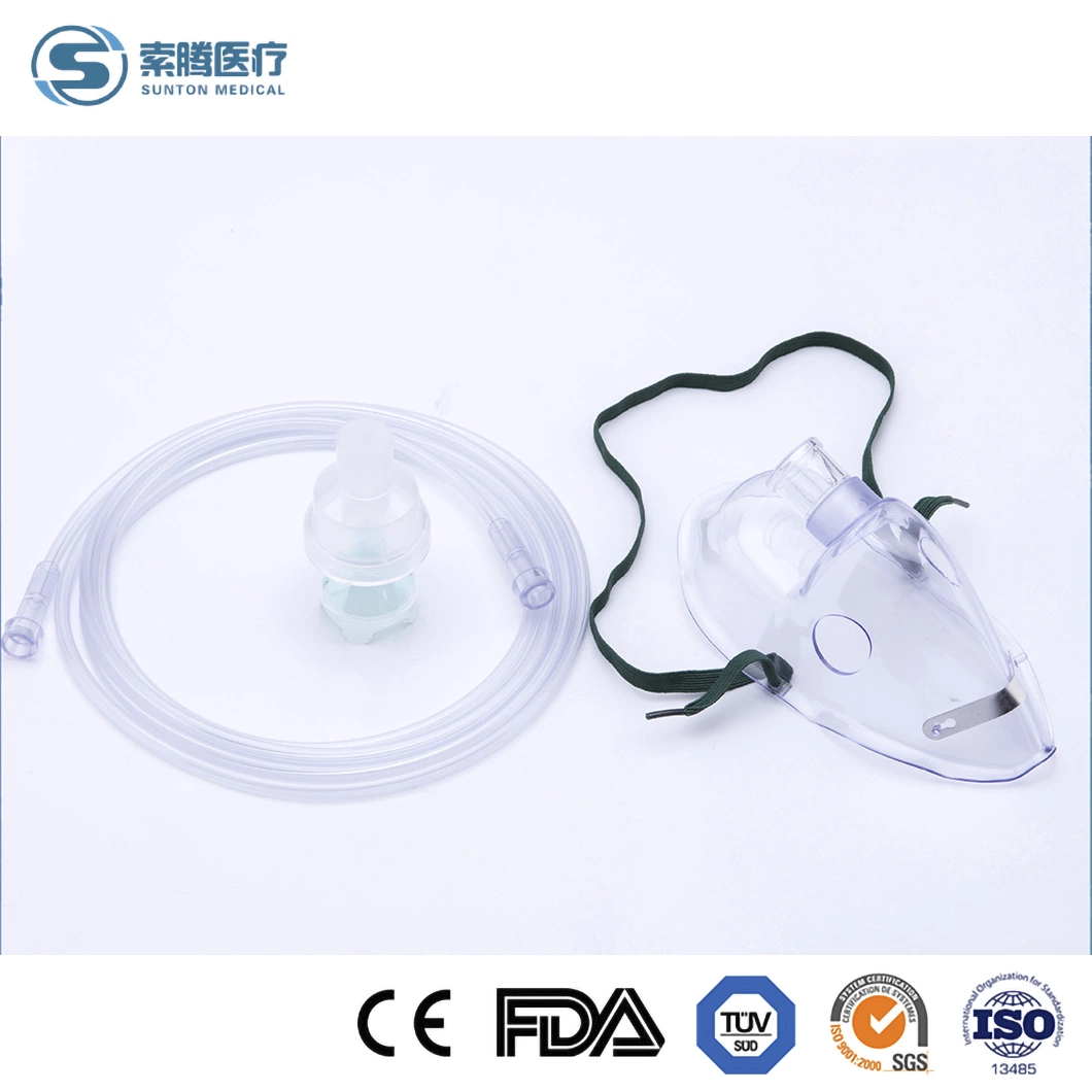 Sunton China Nebulizer Mask Factory 50*38*33 سم 100PCS/CTN Child S Nebulizer قناع الأكسجين قناع الجراحة الطبية المعتمدة من المستشفى الطبي قناع نبيزر الأكسجين