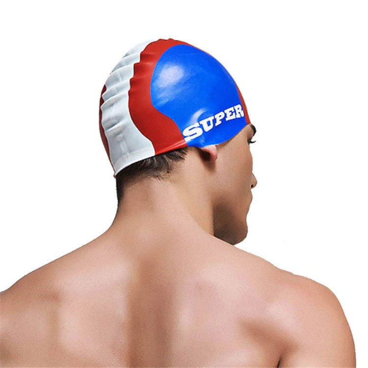 Deportes personalizado logotipo impreso nadar Hat Cap de natación silicona durable resistente al agua