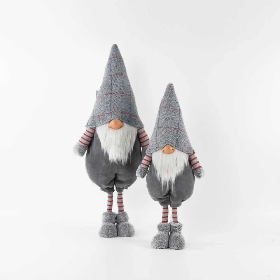 Handmade Gray Santa Claus Elf Dwarf Christmas Gifts Table Ornaments