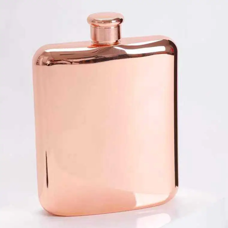 Acier inoxydable 5oz 6oz cuivre doré argent Whisky de haute qualité Vodka Metal Hip Flask