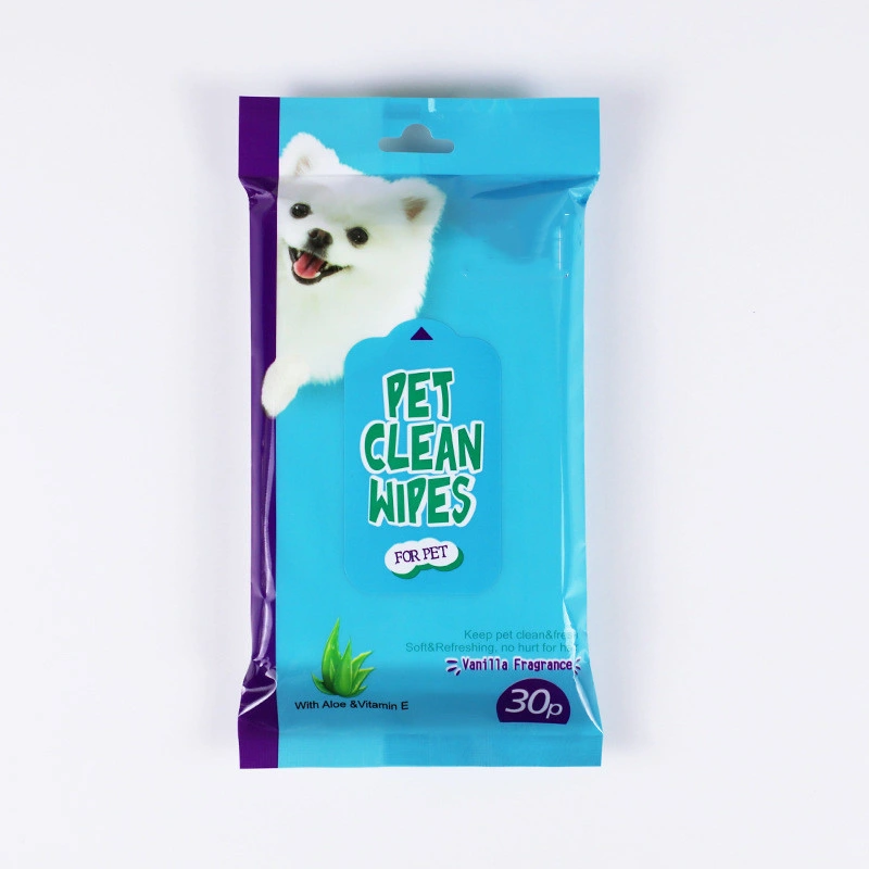 GMP Approval 30PCS/Jar Deodorizing Non-Woven Dogs Cats Cleaning Face Butt Eyes Ears Paws Pet Grooming Wipes