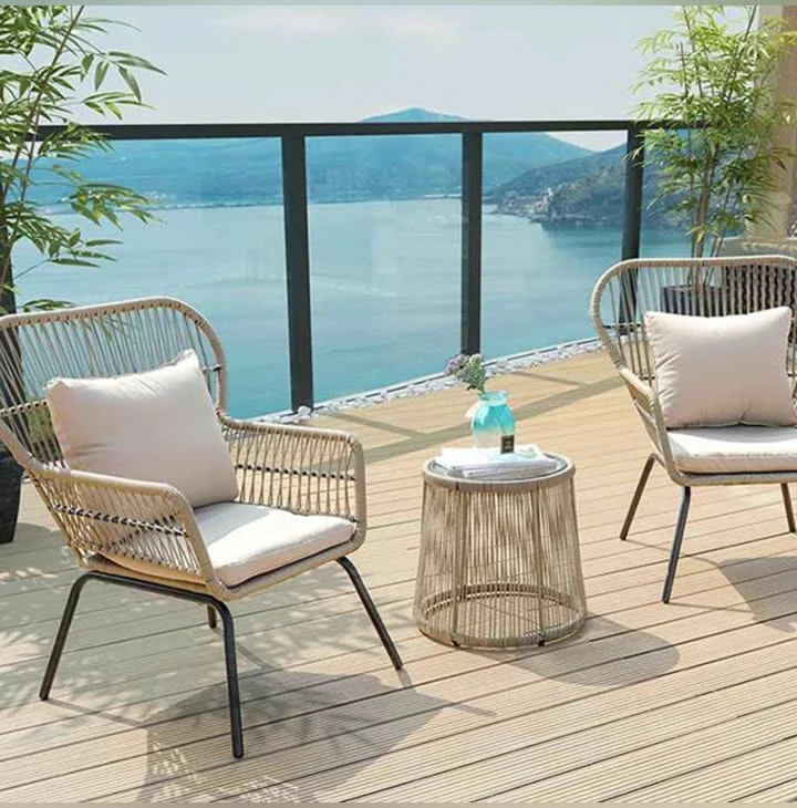 Luxury Bistro Outdoor Cane Wicker Rattan Coffee Sofa Chairs Garden Furniture Patio Furniture Sets