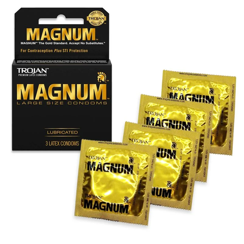 Trojan Magnum Best Condom Wholesale/Supplierr Sex Toy for Man Large Size Lubricated 3 Latex Condoms for Contraception Plus Sti Protection (3pic pre box)