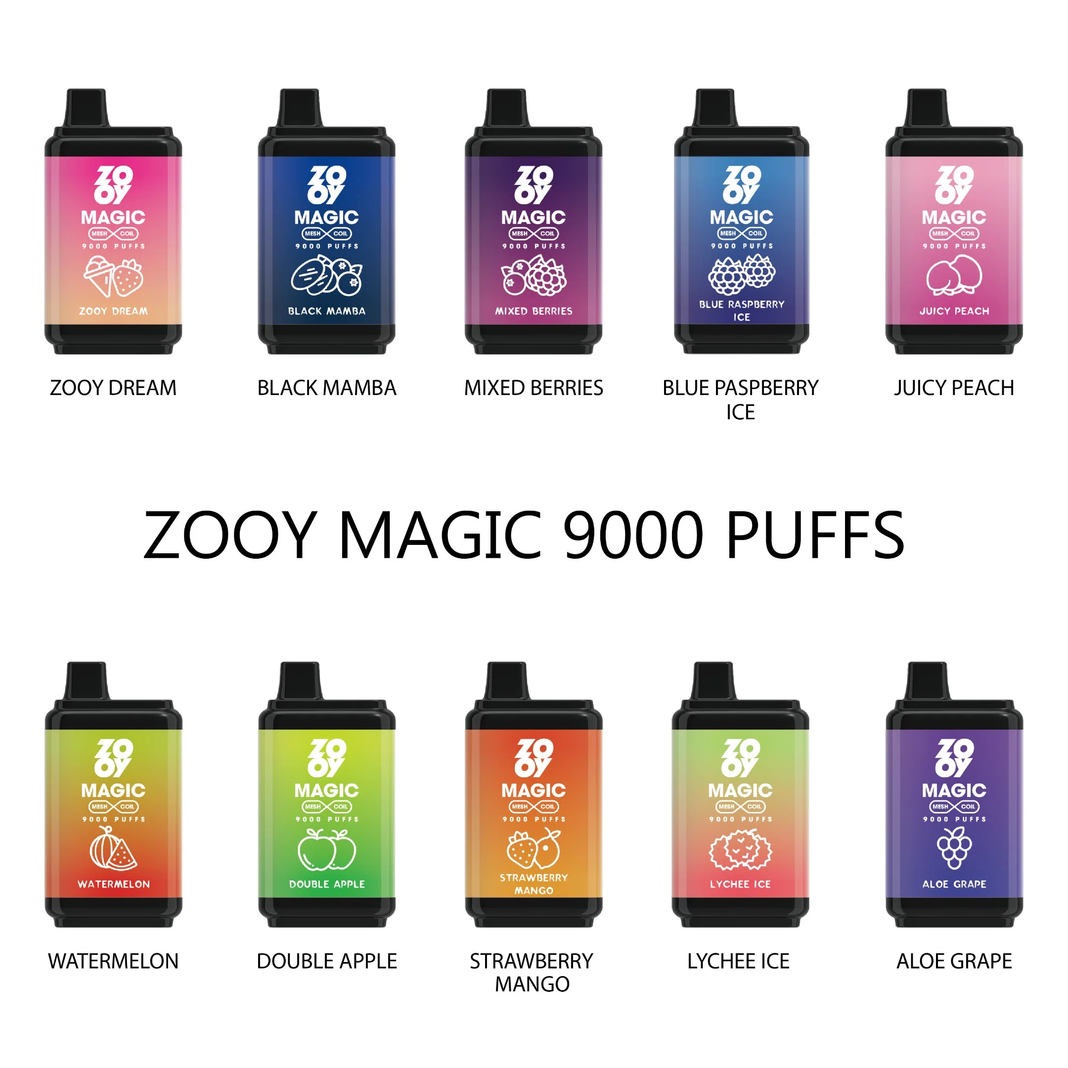 Formes de savon Magic 9000 de Zooy 20 ml préremplies, lavables 650 mAh VAPE Pod 9000 Vapes Pen Tornado 9000 Vapes