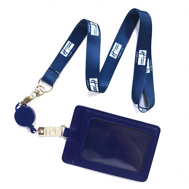 Create Fabric Textile Woven Conference Fair Lanyards with Attractive Logo Printed Custom Promotion PU ID Card Holder Lanyard