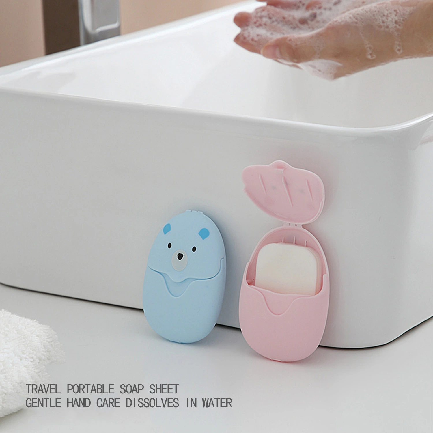 Cartoon Outdoor Portable Travel Soap Paper Foam Dissolving Hand Washing Disposable Soap