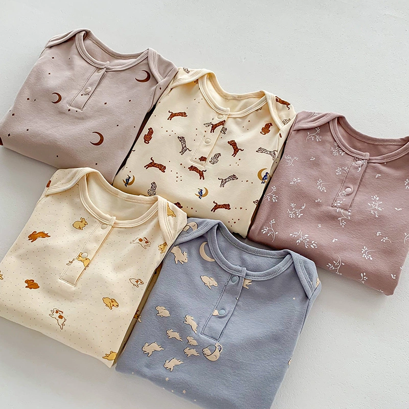 European Style Pure Cotton Baby Jumpsuit Baby Long Sleeved Crawling Suit Newborn Clothes